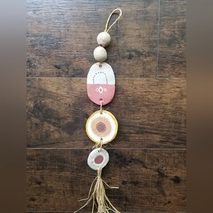 Boho clay wall hanging